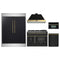 Forno 5-Piece Appliance Package - 48-Inch Dual Fuel Range, Hood, 60-Inch Convertible Refrigerator with Modern Trim, Dishwasher, and 30-Inch Microwave Oven in Black with Antique Brass Trim