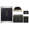 Forno 5-Piece Appliance Package - 48-Inch Dual Fuel Range, 60-Inch Convertible Refrigerator with Modern Trim, Dishwasher, and 30-Inch Microwave Oven in Black with Antique Brass Handle