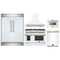 Forno 5-Piece Appliance Package - 48-Inch Dual Fuel Range, Wall Mount Range Hood, 60-Inch Refrigerator, Dishwasher, and 24-Inch Microwave Drawer in White with Antique Brass Handle