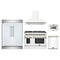 Forno 5-Piece Appliance Package - 48-Inch Dual Fuel Range, Wall Mount Range Hood, 60-Inch Refrigerator, Dishwasher, and 24-Inch Microwave Drawer in White with Antique Brass Trim