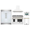 Forno 5-Piece Appliance Package - 48-Inch Dual Fuel Range, Wall Mount Range Hood, 60-Inch Refrigerator, Dishwasher, & 24-Inch Microwave Oven in White with Antique Brass Trim