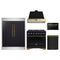 Forno 5-Piece Appliance Package - 36-Inch Gas Range, Wall Mount Range Hood, 60-Inch Convertible Refrigerator with Modern Trim, Dishwasher, and 24-Inch Microwave Drawer in Black with Antique Brass Trim