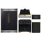Forno 5-Piece Appliance Package - 36-Inch Gas Range, Wall Mount Range Hood, 60-Inch Convertible Refrigerator with Modern Grille Trim, Dishwasher, and 30-Inch Microwave Drawer in Black with Antique Brass Trim
