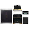 Forno 5-Piece Appliance Package - 36-Inch Gas Range, Wall Mount Range Hood, 60-Inch Convertible Refrigerator with Modern Trim, Dishwasher, and 30-Inch Microwave Oven in Black with Antique Brass Trim