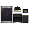Forno 5-Piece Appliance Package - 36-Inch Gas Range, Wall Mount Range Hood, 60-Inch Convertible Refrigerator with Modern Grille Trim, Dishwasher, and 30-Inch Microwave Oven in Black with Antique Brass Trim