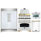 Forno 5-Piece Appliance Package - 36-Inch Antico Gas Range, Wall Mount Range Hood, 60-Inch Refrigerator, Dishwasher, & 24-Inch Microwave Oven in White with Antique Brass Handle