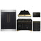 Forno 5-Piece Appliance Package - 48-Inch Gas Range, Hood, 60-Inch Convertible Refrigerator with Modern Trim, Dishwasher, and 24-Inch Microwave Drawer in Black with Antique Brass Trim