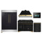 Forno 5-Piece Appliance Package - 48-Inch Gas Range, 60-Inch Convertible Refrigerator with Modern Trim, Dishwasher, and 24-Inch Microwave Oven in Black with Antique Brass Handle