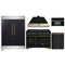 Forno 5-Piece Appliance Package - 48-Inch Gas Range, 60-Inch Convertible Refrigerator with Modern Trim, Dishwasher, and 30-Inch Microwave Oven in Black with Antique Brass Handle