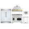 Forno 5-Piece Appliance Package - 48-Inch Gas Range, Wall Mount Range Hood, 60-Inch Refrigerator, Dishwasher, & 24-Inch Microwave Drawer in White with Antique Brass Trim