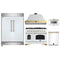 Forno 5-Piece Appliance Package - 48-Inch Gas Range, Wall Mount Range Hood, 60-Inch Refrigerator, Dishwasher, & 24-Inch Microwave Drawer in White with Antique Brass Handle