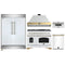 Forno 5-Piece Appliance Package - 48-Inch Gas Range, Wall Mount Range Hood, 60-Inch Refrigerator, Dishwasher, & 30-Inch Microwave Drawer in White with Antique Brass Handle