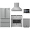 Forno 5-Piece Appliance Package - 36-Inch Gas Range- Wall Mount Range Hood- 36-Inch Refrigerator- Dishwasher- and 24-Inch Microwave Drawer in Stainless Steel