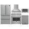 Forno 5-Piece Appliance Package - 36-Inch Gas Range, Wall Mount Range Hood, 36-Inch Refrigerator, Dishwasher, and 30-Inch Microwave Drawer in Stainless Steel