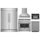 Forno 5-Piece Appliance Package - 36-inch Gas Range, Hood, Refrigerator, Dishwasher and 24-Inch Microwave Oven in Stainless Steel
