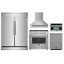 Forno 5-Piece Appliance Package - 36-inch Gas Range, Hood, Refrigerator, Dishwasher and 30-Inch Microwave Oven in Stainless Steel