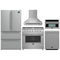 Forno 5-Piece Appliance Package - 36-inch Gas Range, Hood, Refrigerator, Dishwasher and 30-Inch Microwave Oven in Stainless Steel