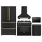 Forno 5-Piece Appliance Package - 36-Inch Gas Range, Wall Mount Range Hood, 36-Inch Refrigerator, Dishwasher, and 24-Inch Microwave Drawer in Black with Antique Brass Handle