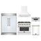 Forno 5-Piece Appliance Package - 36-Inch Gas Range, Wall Mount Range Hood, 60-Inch Refrigerator, Dishwasher, and 30-Inch Microwave Drawer in White with Antique Brass Trim