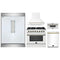 Forno 5-Piece Appliance Package - 36-Inch Gas Range, Wall Mount Range Hood, 60-Inch Refrigerator, Dishwasher, and 30-Inch Microwave Drawer in White with Antique Brass Handle