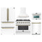 Forno 5-Piece Appliance Package - 36-inch Gas Range, Hood, Refrigerator, Dishwasher and 24-Inch Microwave Oven in White
