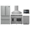Forno 5-Piece Appliance Package - 48-Inch Gas Range, Wall Mount Range Hood, 36-Inch Refrigerator, Dishwasher, and 24-Inch Microwave Drawer in Stainless Steel