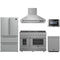 Forno 5-Piece Appliance Package - 48-Inch Gas Range, Wall Mount Range Hood, 36-Inch Refrigerator, Dishwasher, and 24-Inch Microwave Drawer in Stainless Steel
