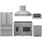 Forno 5-Piece Appliance Package - 48-Inch Gas Range, Wall Mount Range Hood, 36-Inch Refrigerator, Dishwasher, and 30-Inch Microwave Drawer in Stainless Steel