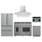 Forno 5-Piece Appliance Package - 48-Inch Gas Range, Wall Mount Range Hood, 36-Inch Refrigerator, Dishwasher, and 30-Inch Microwave Oven in Stainless Steel