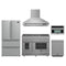 Forno 5-Piece Appliance Package - 48-Inch Gas Range, Wall Mount Range Hood, 36-Inch Refrigerator, Dishwasher, and 30-Inch Microwave Oven in Stainless Steel
