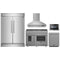 Forno 5-Piece Appliance Package - 48-inch Gas Range, Hood, Refrigerator, Dishwasher and 24-Inch Microwave Drawer in Stainless Steel