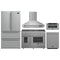 Forno 5-Piece Appliance Package - 48-inch Gas Range, Hood, Refrigerator, Dishwasher and 30-Inch Microwave Drawer in Stainless Steel