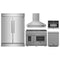 Forno 5-Piece Appliance Package - 48-inch Gas Range, Hood, Refrigerator, Dishwasher and 24-Inch Microwave Oven in Stainless Steel
