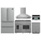 Forno 5-Piece Appliance Package - 48-inch Gas Range, Hood, Refrigerator, Dishwasher and 30-Inch Microwave Oven in Stainless Steel