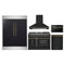 Forno 5-Piece Appliance Package - 48-inch Gas Range, Hood, Refrigerator, Dishwasher and 24-Inch Microwave Drawer in Black