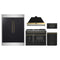 Forno 5-Piece Appliance Package - 48-Inch Gas Range, Hood, 60-Inch Convertible Refrigerator with Modern Trim, Dishwasher, and 30-Inch Microwave Drawer in Black with Antique Brass Trim