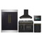 Forno 5-Piece Appliance Package - 48-inch Gas Range, Hood, Refrigerator, Dishwasher and 24-Inch Microwave Oven in Black