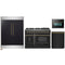 Forno 5-Piece Appliance Package - 48-Inch Gas Range, 60-Inch Convertible Refrigerator with Modern Trim, Dishwasher, and 24-Inch Microwave Oven in Black with Antique Brass Handle