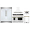 Forno 5-Piece Appliance Package - 48-Inch Gas Range, Wall Mount Range Hood, 60-Inch Refrigerator, Dishwasher, and 24-Inch Microwave Drawer in White with Antique Brass Handle