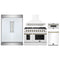 Forno 5-Piece Appliance Package - 48-Inch Gas Range, Wall Mount Range Hood, 60-Inch Refrigerator, Dishwasher, and 30-Inch Microwave Drawer in White with Antique Brass Handle