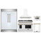 Forno 5-Piece Appliance Package - 48-inch Gas Range, Hood, Refrigerator, Dishwasher and 24-Inch Microwave Drawer in White