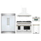 Forno 5-Piece Appliance Package - 48-Inch Gas Range, Wall Mount Range Hood, 60-Inch Refrigerator, Dishwasher, & 30-Inch Microwave Oven in White with Antique Brass Trim