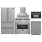 Forno 5-Piece Appliance Package - 36-inch Gas Range, Hood, Refrigerator, Dishwasher and 24-Inch Microwave Oven in Stainless Steel
