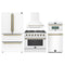 Forno 5-Piece Appliance Package - 36-inch Gas Range, Hood, Refrigerator, Dishwasher and 30-Inch Microwave Oven in White