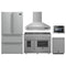 Forno 5-Piece Appliance Package - 48-inch Gas Range, Hood, Refrigerator, Dishwasher and 24-Inch Microwave Drawer in Stainless Steel