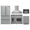 Forno 5-Piece Appliance Package - 48-inch Gas Range, Hood, Refrigerator, Dishwasher and 24-Inch Microwave Oven in Stainless Steel