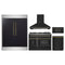Forno 5-Piece Appliance Package - 48-inch Gas Range, Hood, Refrigerator, Dishwasher and 30-Inch Microwave Drawer in Black