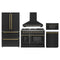 Forno 5-Piece Appliance Package - 48-inch Gas Range, Hood, Refrigerator, Dishwasher and 30-Inch Microwave Drawer in Black