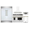 Forno 5-Piece Appliance Package - 48-inch Gas Range, Hood, Refrigerator, Dishwasher and 30-Inch Microwave Drawer in White