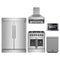 Forno 5-Piece Appliance Package - 30-Inch Galiano French Door Dual Fuel Range, Wall Mount Range Hood, 60-Inch Refrigerator, Dishwasher, and 24-Inch Microwave Drawer in Stainless Steel